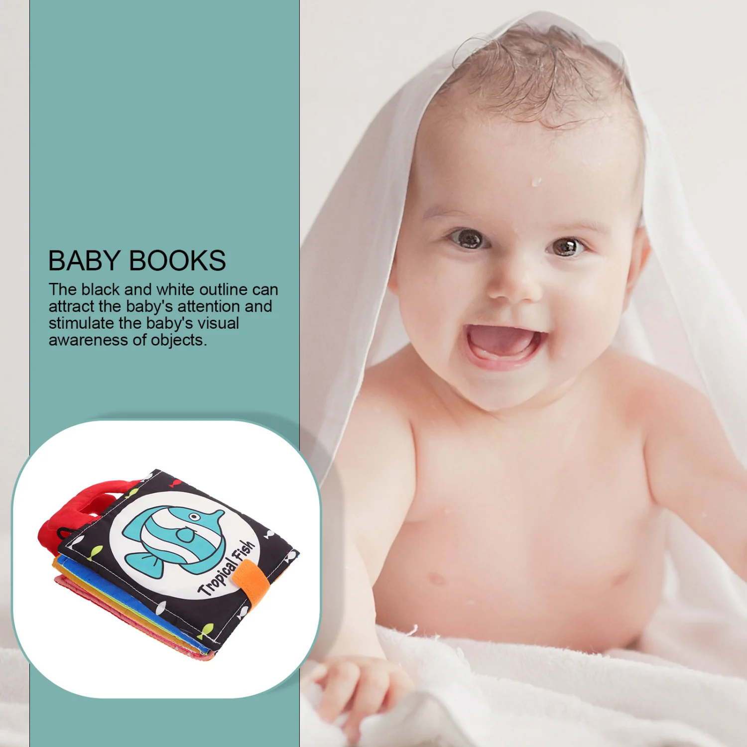 Baby Cloth Book Cartoon Design Baby Book Toy Baby Foldable Cloth Book Early Educational Toy