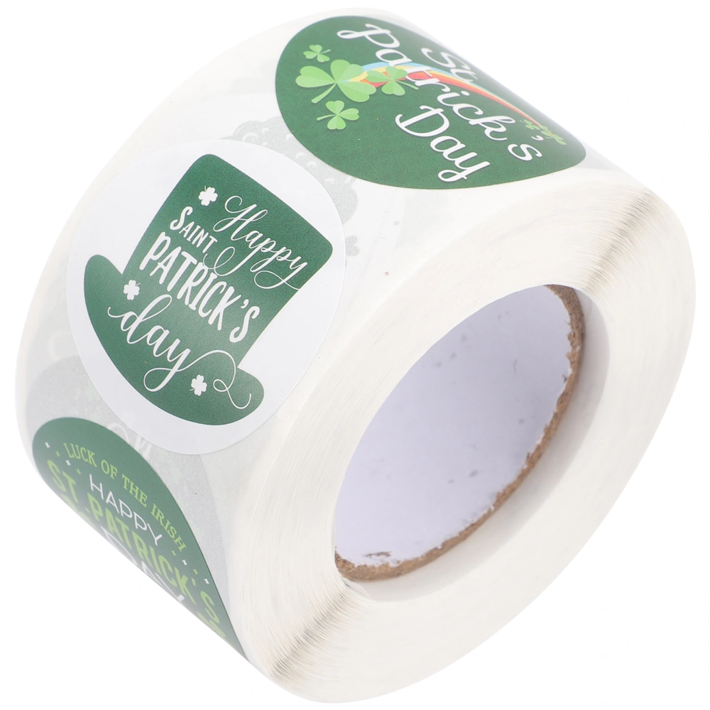 1 Roll of St. Patrick's Day Sticker Gift Wrapping Stickers Decorative Sticker