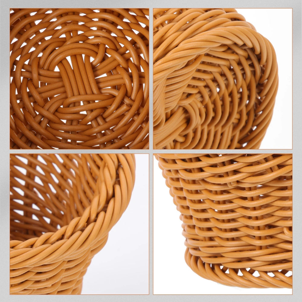 Woven Bread Basket Tabletop Fruit Basket Sundries Storage Basket Hand Woven Basket