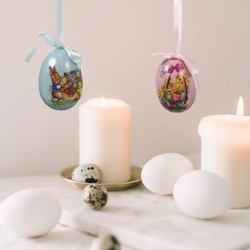 3pcs Easter Egg Hanging Ornaments Easter Hanging Eggs Easter Decorations Colorful Decorative Eggs