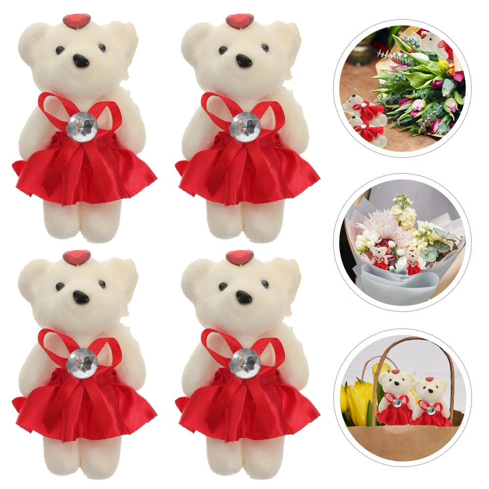 10Pcs Valentines Foams Bear Dolls Bear Bouquet Decoration Foams Bear Shape Ornament