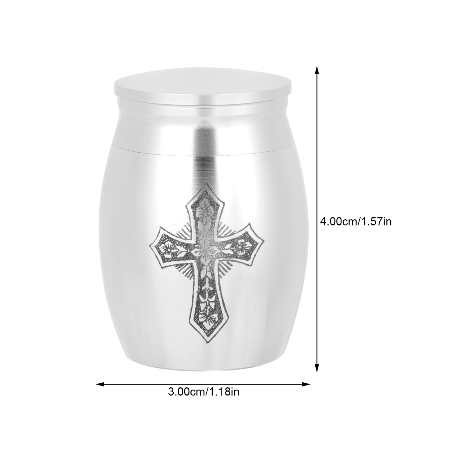 Small Ashes Urn Cremation Ashes Urn Stainless Steel Cross Pattern Memorial Ashes Holder