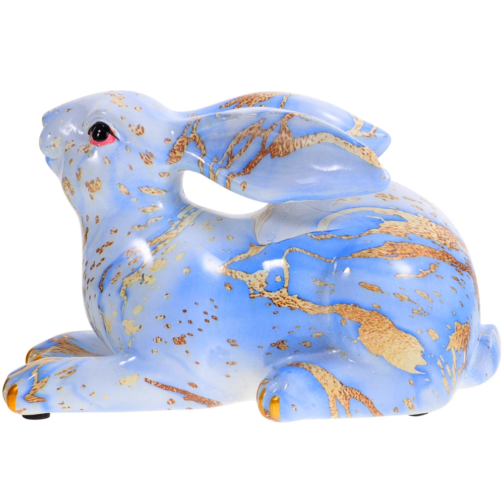 Decorative Resin Lifelike Rabbit Figurine Desktop Bunny Figurine Decor Home Decoration