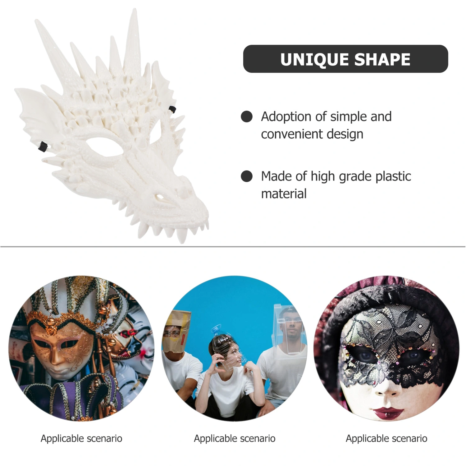 Dragon Mask Scary Animal Mask Halloween Party Mask Cosplay Costume Accessory