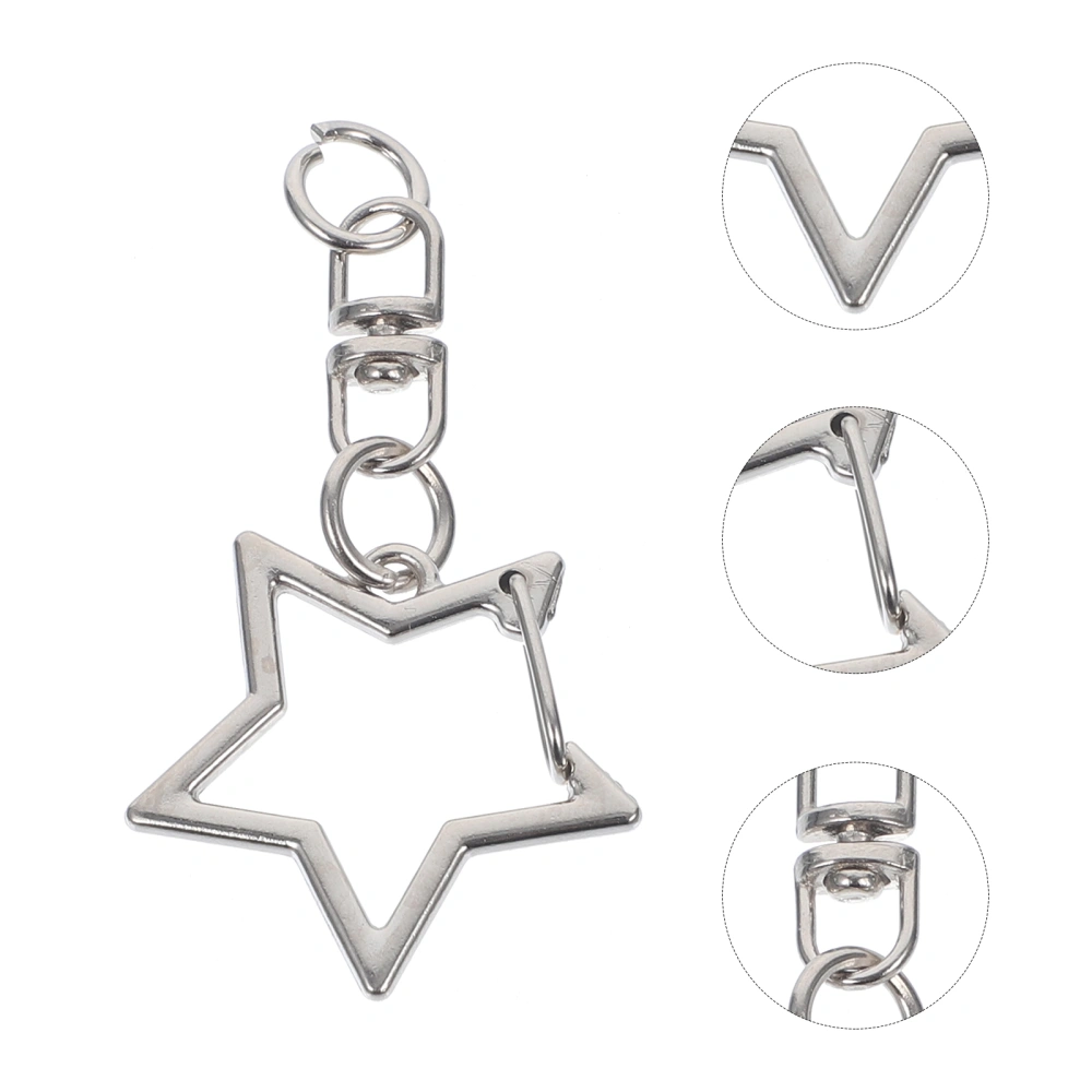 60pcs DIY Star Shaped Spring Snap Keychain Clip Metal Swivel Clasp Snap Hook with Chain