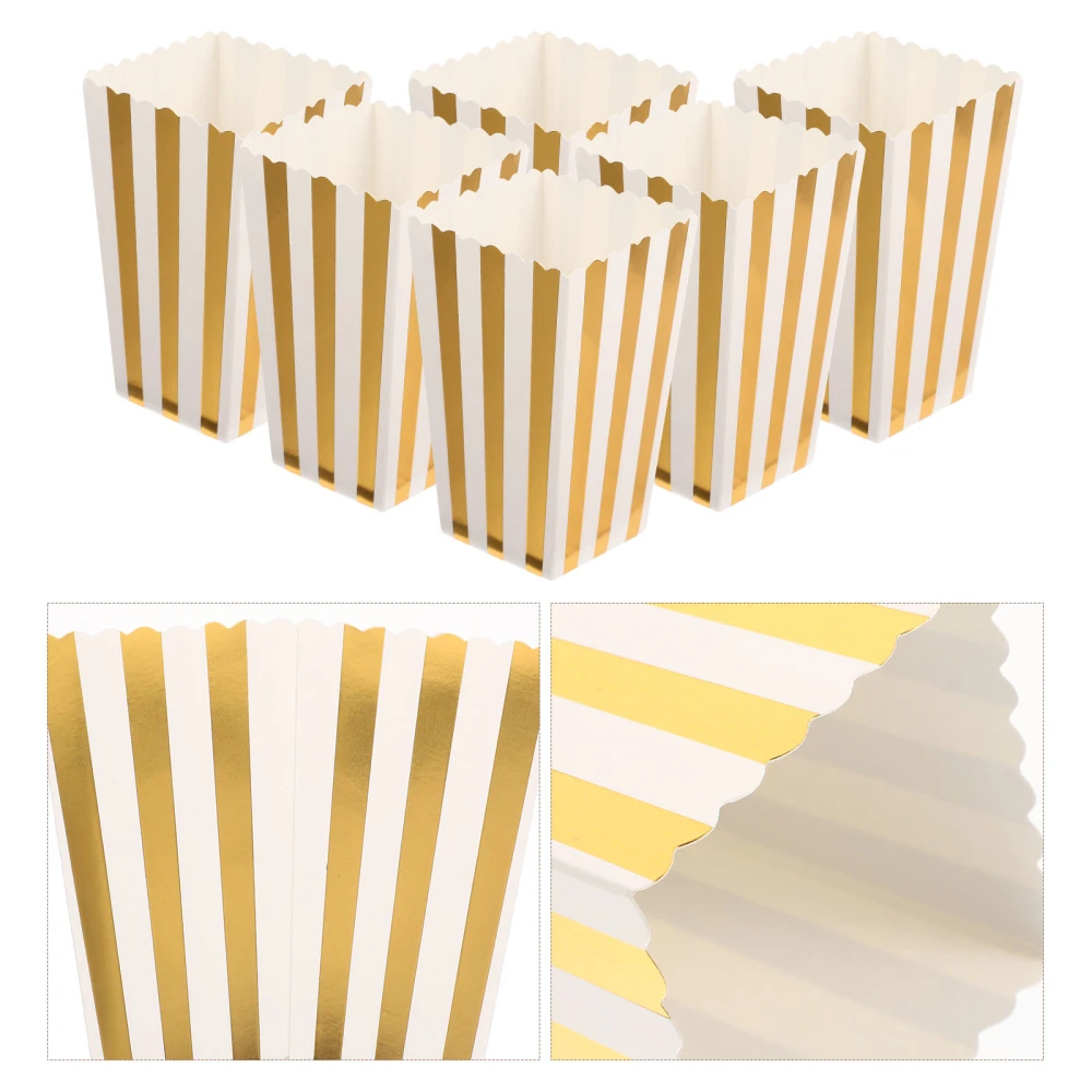 24pcs Popcorn Box Popcorn Bucket French Fries Box Disposable Movie Night Supply