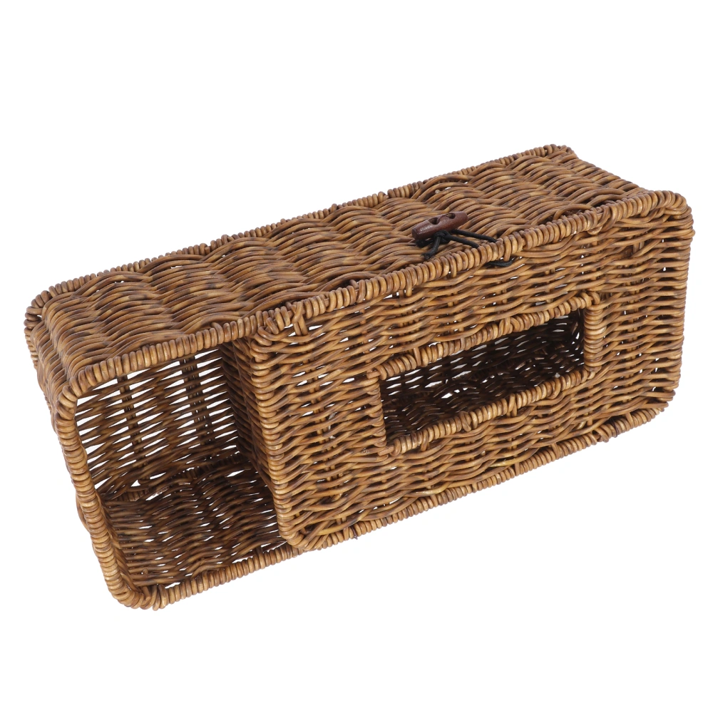 Tissue Box Household  Imitation Rattan Tissue Case Storage Box Desktop Tissue Container