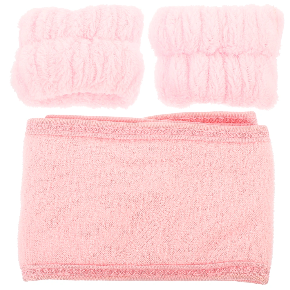 1 Set of Makeup Headbands Water Absorbing Makeup Headbands Flannel Wrist Cuffs for Washing Face