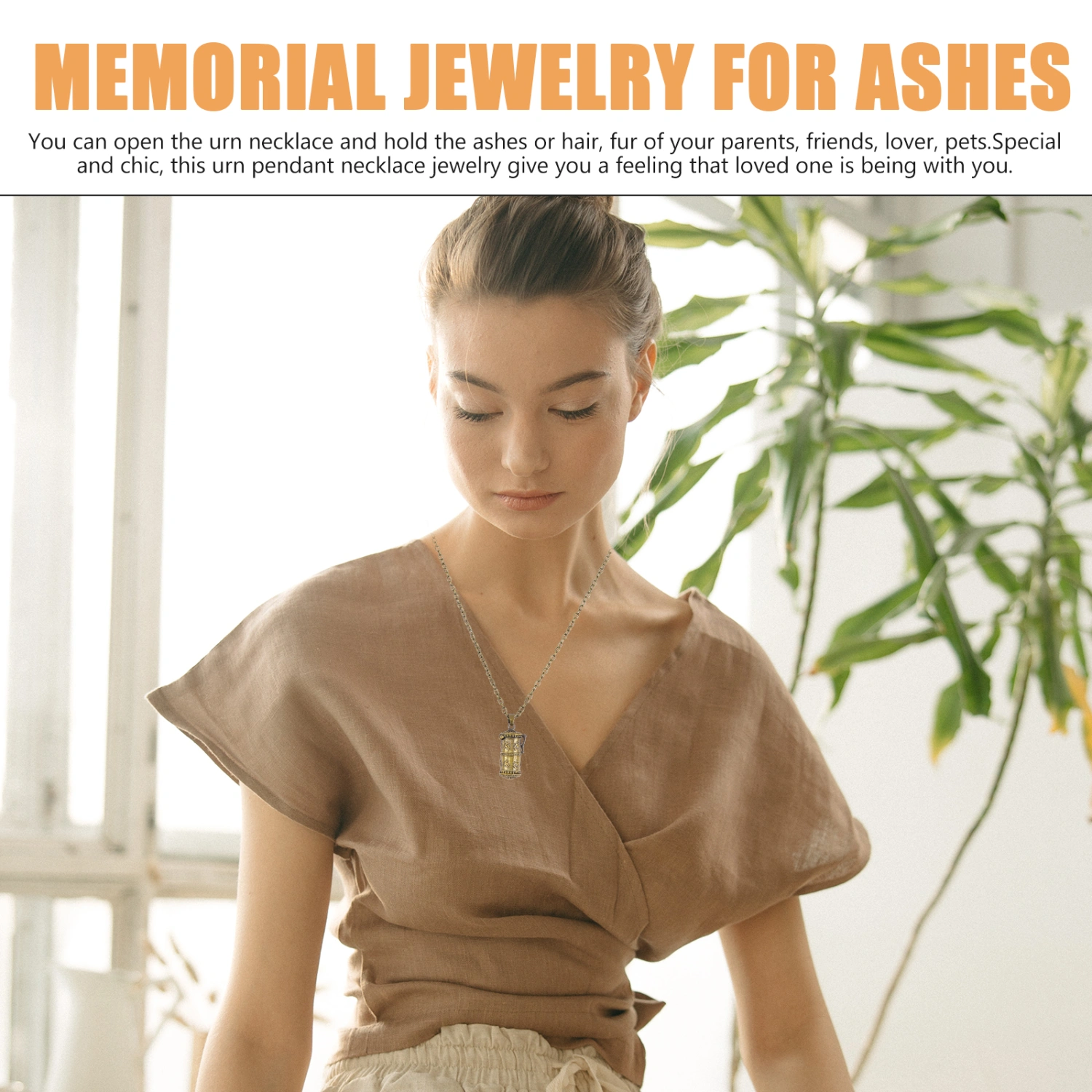 2Pcs Memorial Cremation Urn Necklace Cremation Necklace Pendant Ashes Necklace Memorial Jewelry