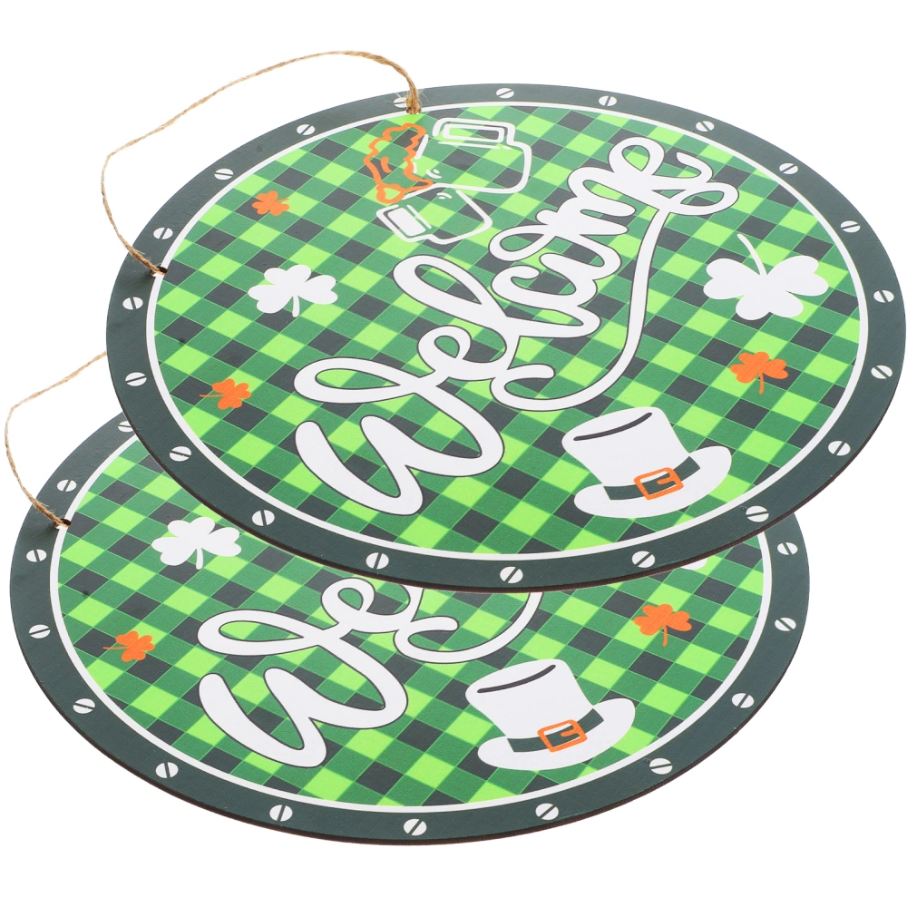 2Pcs St. Patrick's Day Wooden Door Sign Hanger Decoration St. Patrick's Day Party Favor