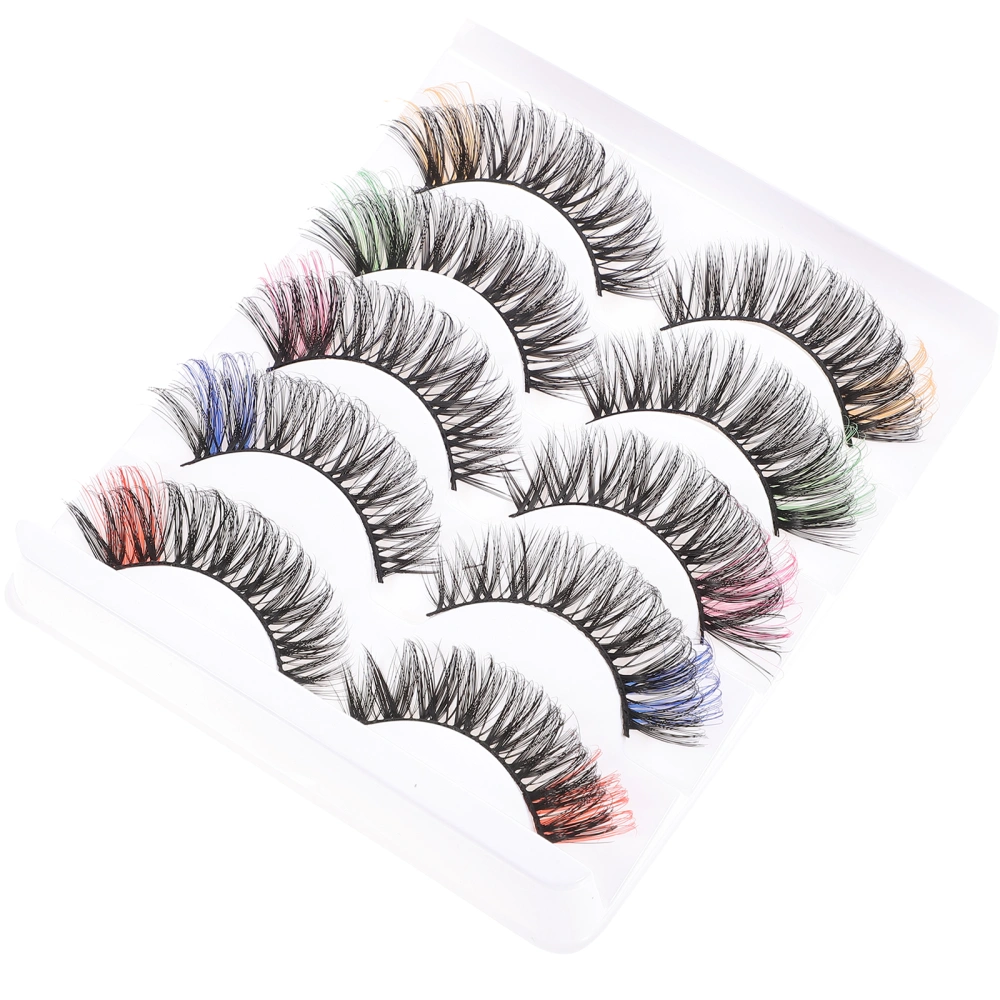 10 Pairs Colored Lashes Faux Lashes Cosplay Fluffy Eyelashes Makeup Fake Lashes