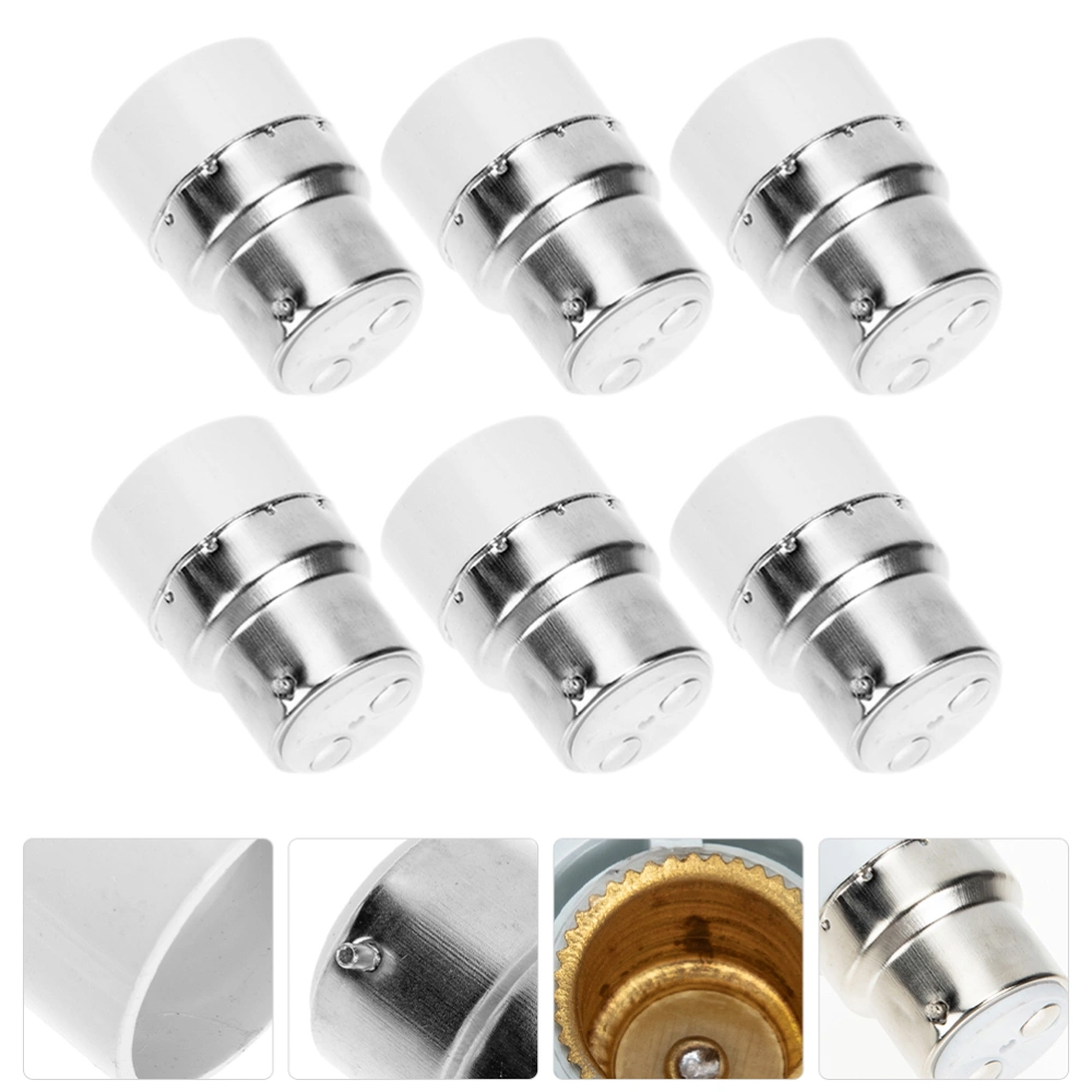 6pcs Bulb Holder Converter Adapter B22 to E14 Adapter Light Socket Adapter Converter