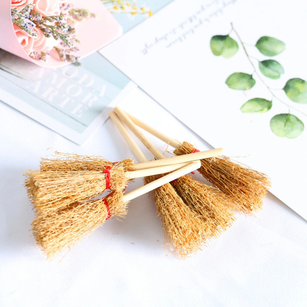 15Pcs Doll House Brooms Mini Broom Ornaments Micro Landscape Decoration