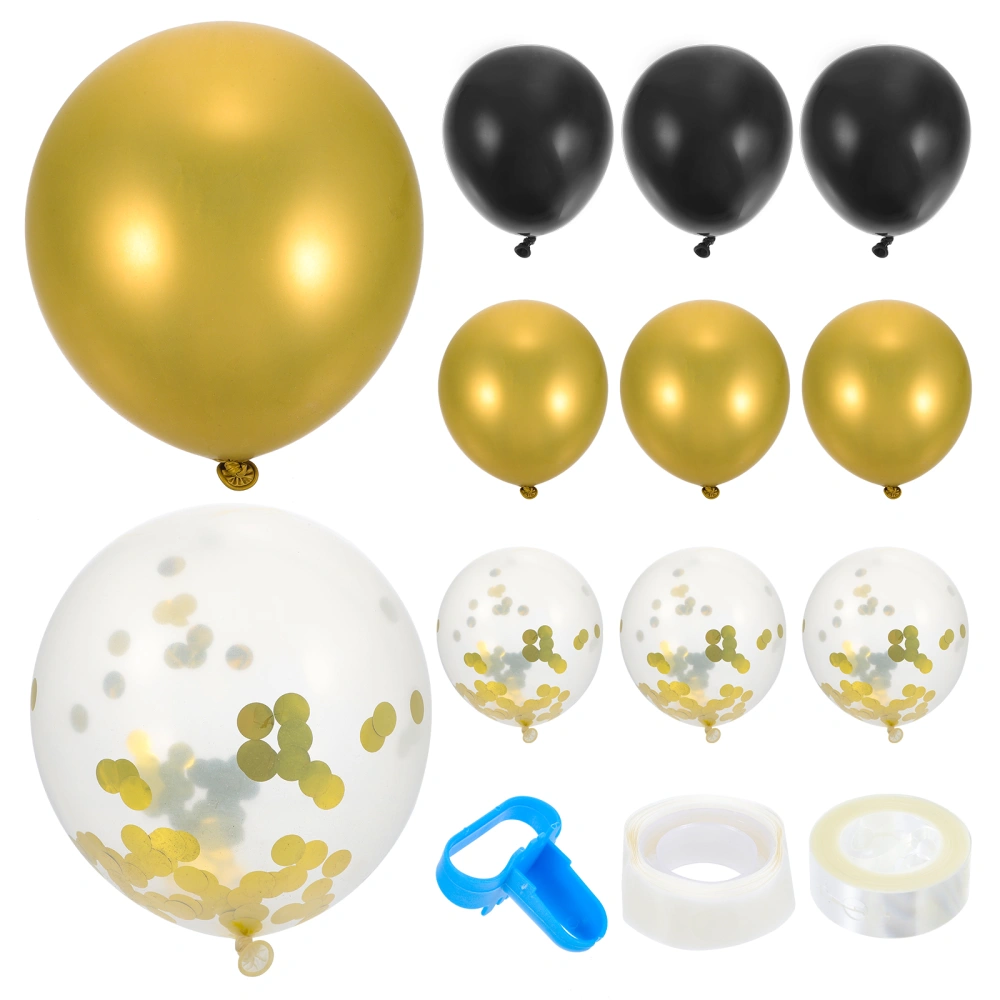 1 Set Graduation Balloon Party Adornment Graduation Gold And Black Balloon