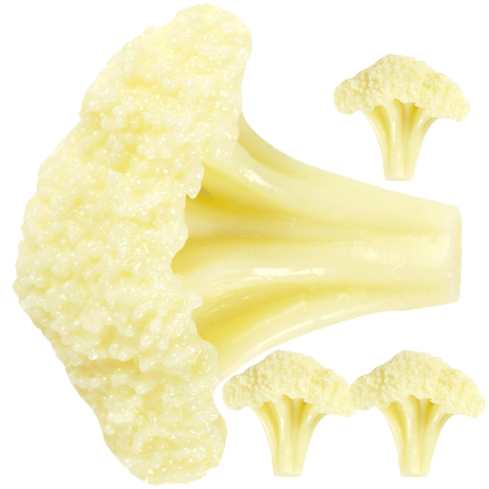 4Pcs Fake Cauliflowers Models Decorative Vegetable Models Faux Vegetable Toys Restaurant Display Props