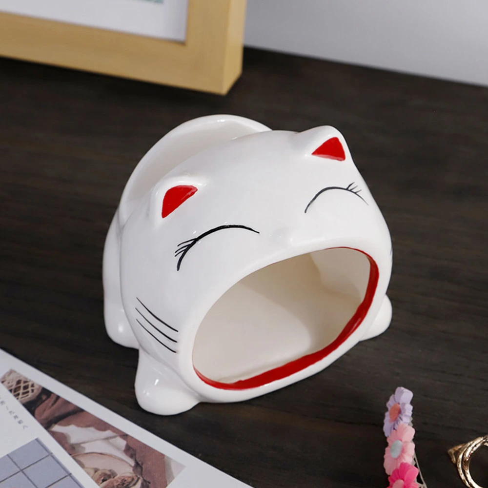 Desktop Mobile Phone Rack Ceramic Cat Phone Stand Physical Amplifying Phone Bracket