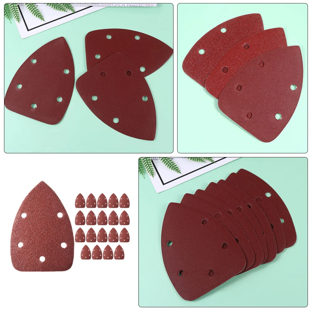 20pcs Triangle Sandpapers Sanding Discs Aluminum Oxide Sandpapers for Polishing(40 Grits)