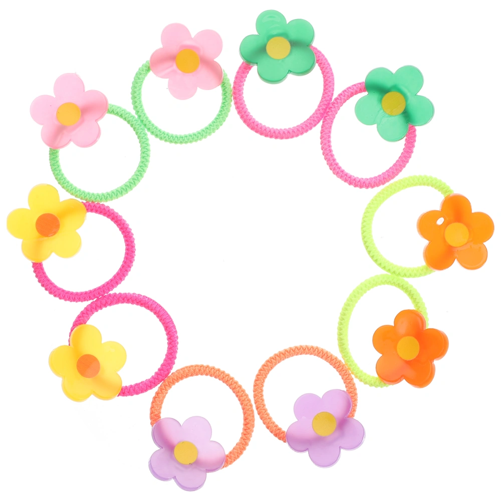 10pcs Flower Hair Ties Elastic Hair Ropes Ponytail Holders Hair Accessories for Baby Toddler