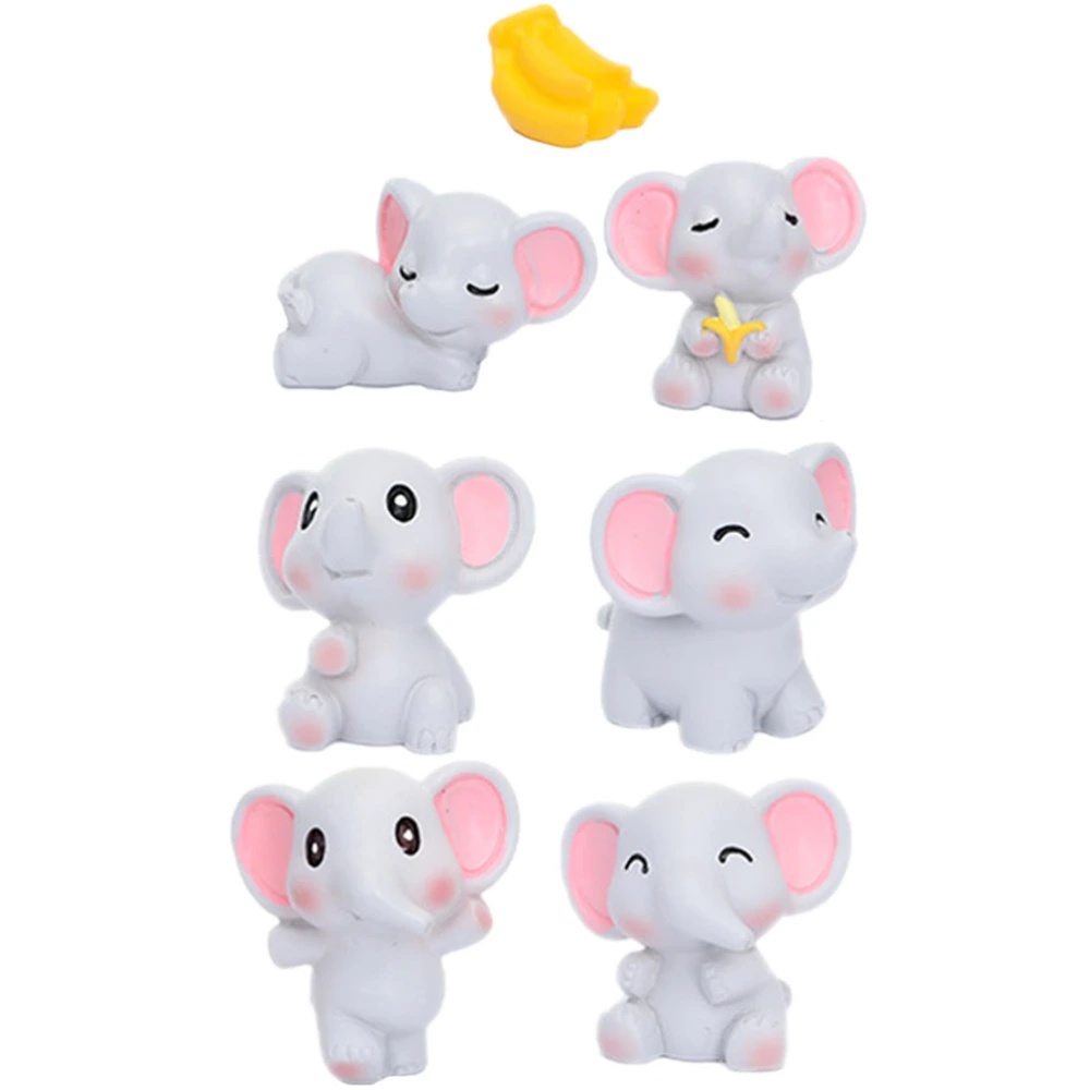 1 Set of Mini Elephant Figurines Resin Animal Elephant Statue Decors Elephant Figurine Adornments