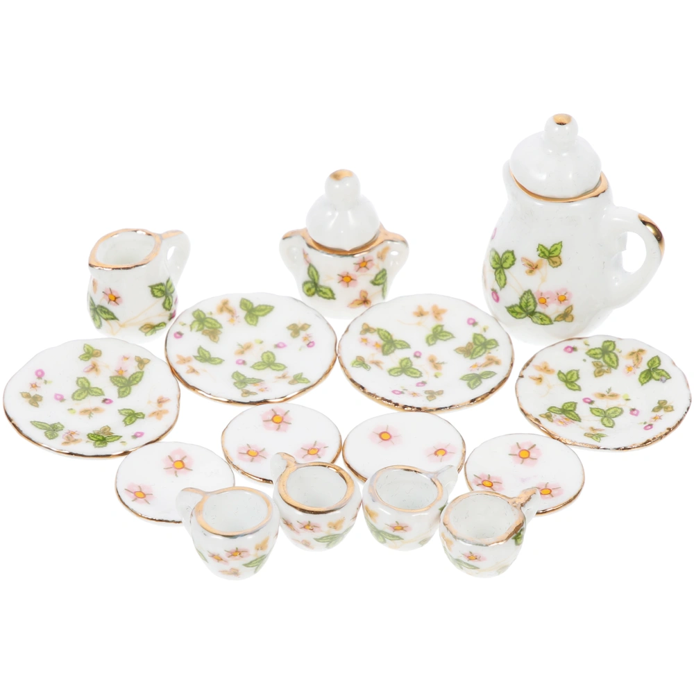 1 Set Mini House Tea Pot Set Doll House Tea Pot Tea Cup Tea Cup Saucer Doll House Supplies