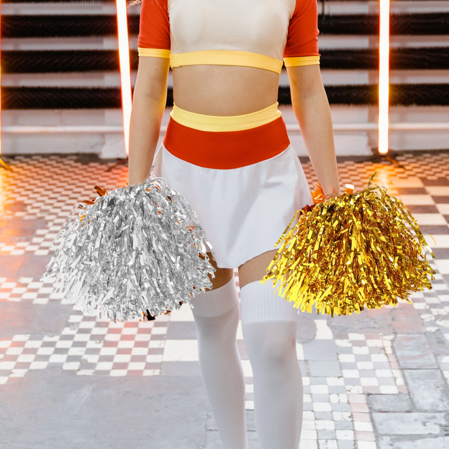 4pcs Cheerleading Pom Poms Party Cheering Props Gymnastics Cheer Pompom Props