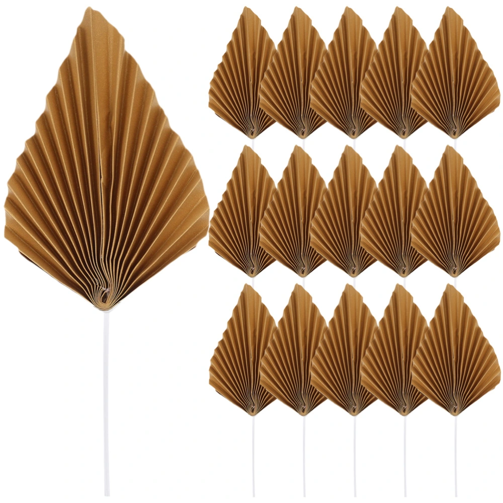 16pcs Palm Leaves Cupcake Toppers Party Dessert Topper Birthday Cake Decoration