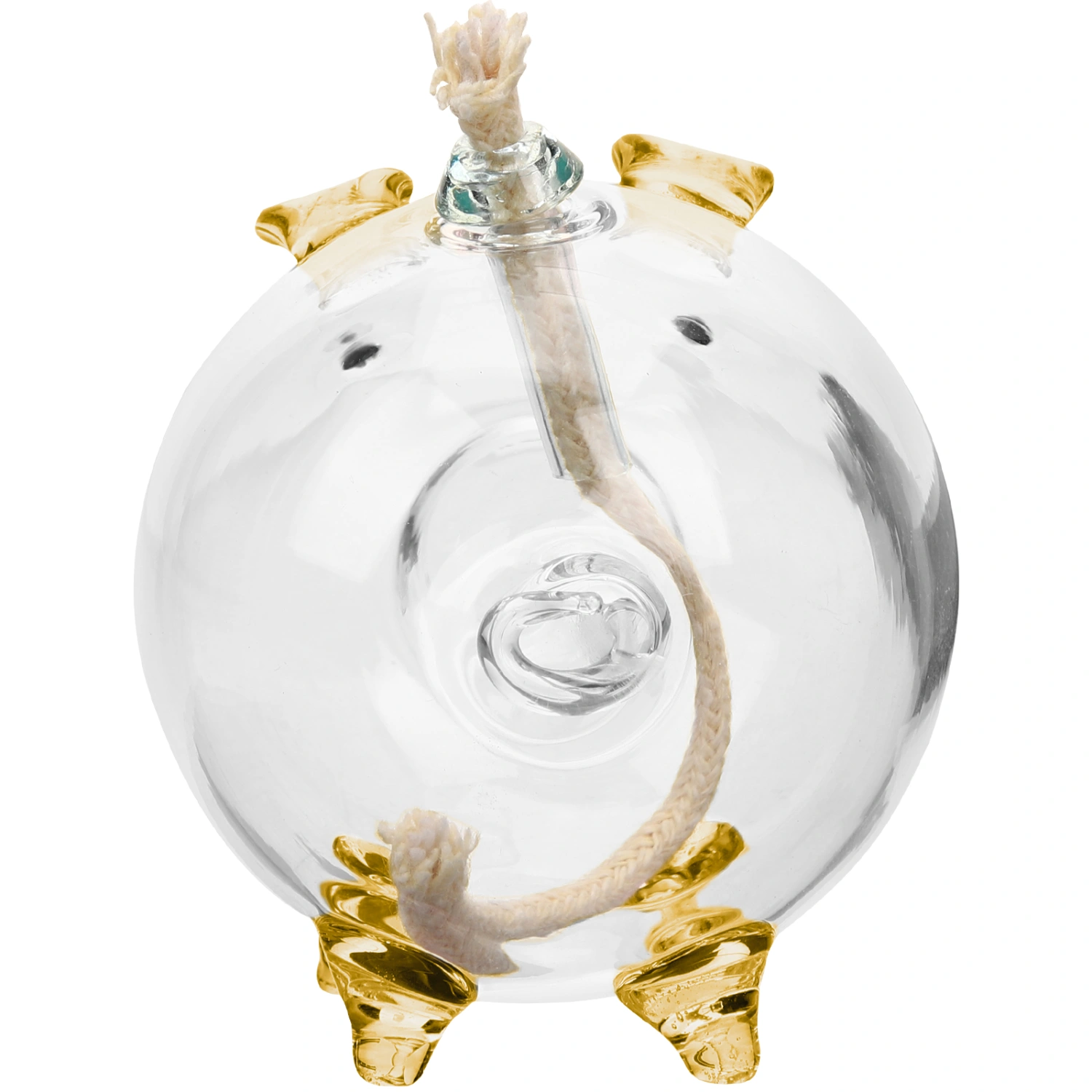 Cartoon Pig Glass Oil Lamp Refillable Liquid Oil Lamp Home Decoration