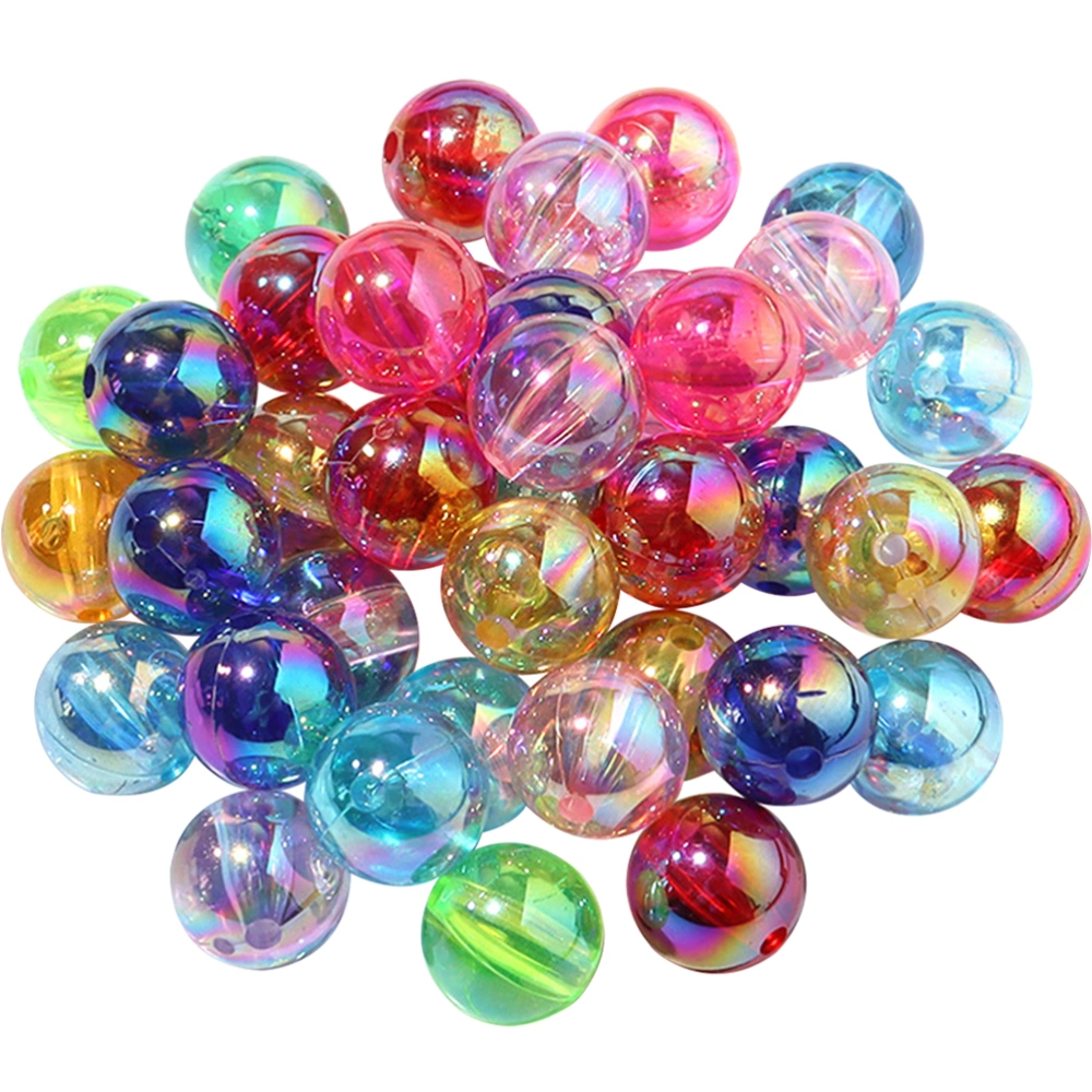 200Pcs Colorful Beads Acrylic Round Loose Beads Loose Beads for DIY Jewelry Making Art Craft