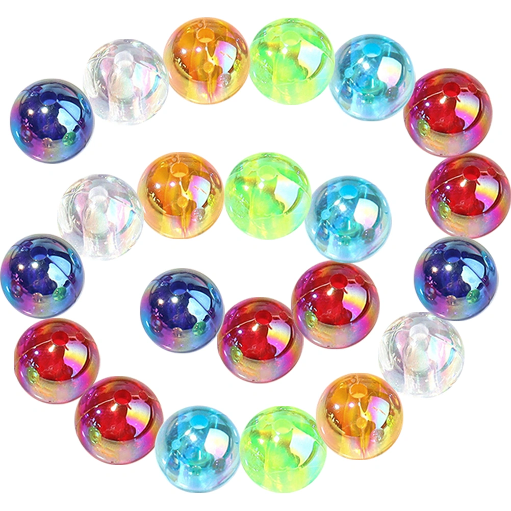 200Pcs Colorful Beads Acrylic Round Loose Beads Loose Beads for DIY Jewelry Making Art Craft