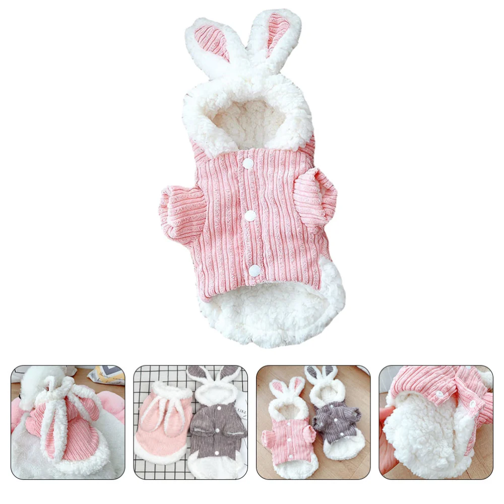 Dog Hoodie Dog Clothes Warm Cozy Dog Coat Puppy Bunny Costume Warm Keeping Dog Hoodie