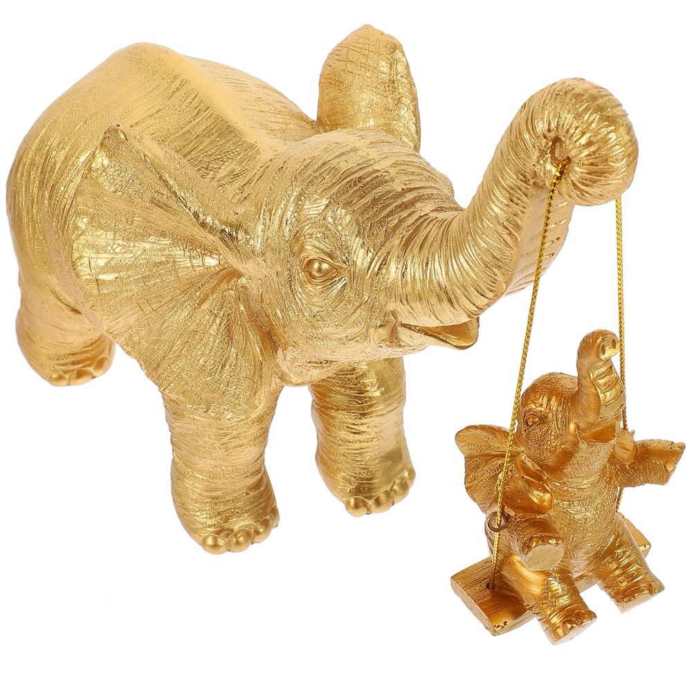 Elephant Sculpture Landscape Decor Resin Elephant Statue Home Tabletop Decor