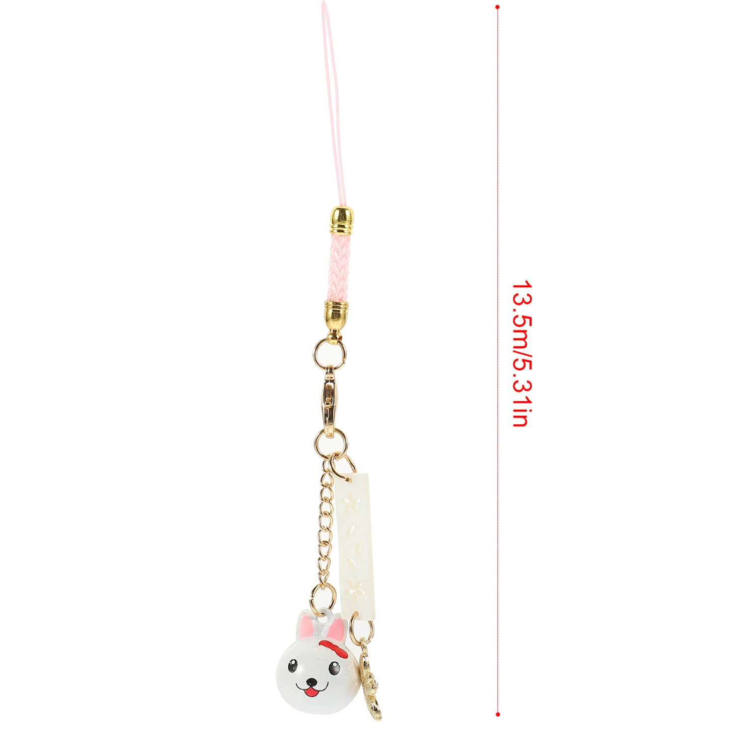 4Pcs Rabbit Design Hangings with Bell Flower Amulet Bell Pendant Phone Lanyard Decor