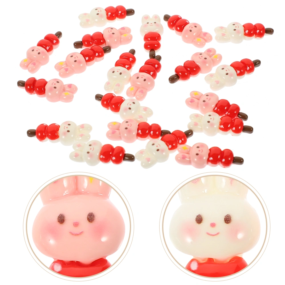 20pcs Resin Flatback Rabbit Charms Hairpin Resin Charms Phone Case Embellishments