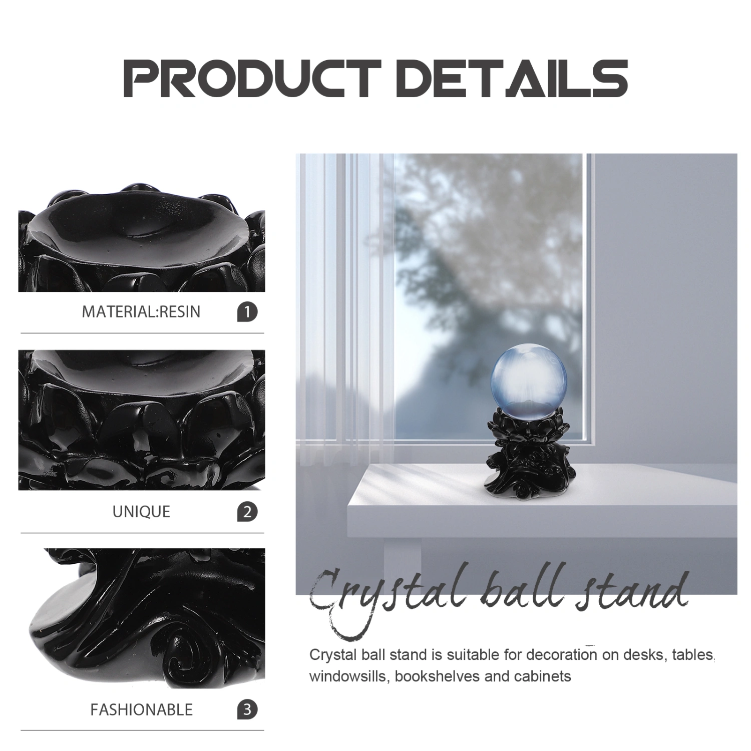 Lotus Design Crystal Ball Base Crystal Ball Display Base Crystal Sphere Resin Holder