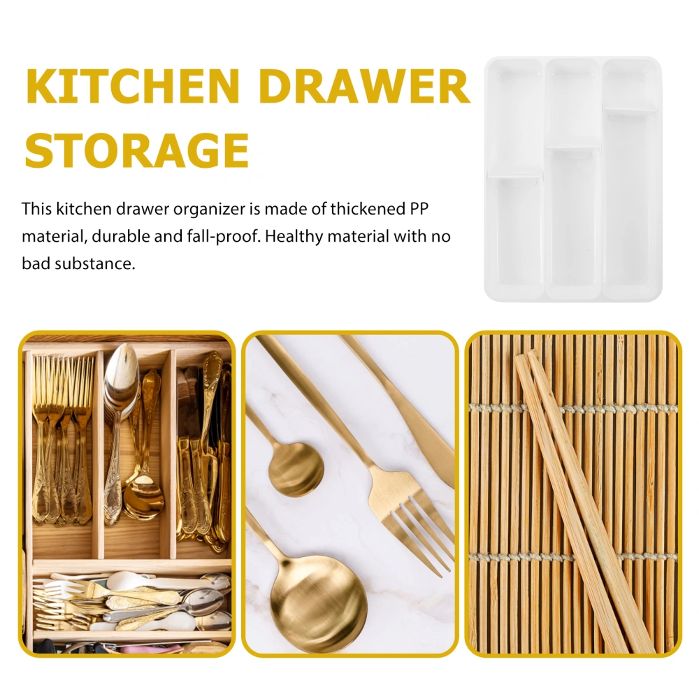 Household Multi-grid Cutlery Organizer Durable Silverware Arrangement Box Plastic Utensil Tray