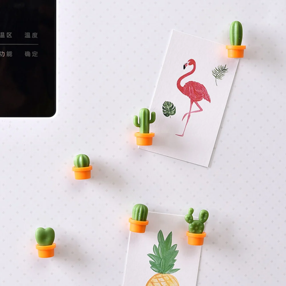 12Pcs Multi-function Fridge Magnet Cactus Fridge Decor Lovely Refrigerator Magnet Home Supply