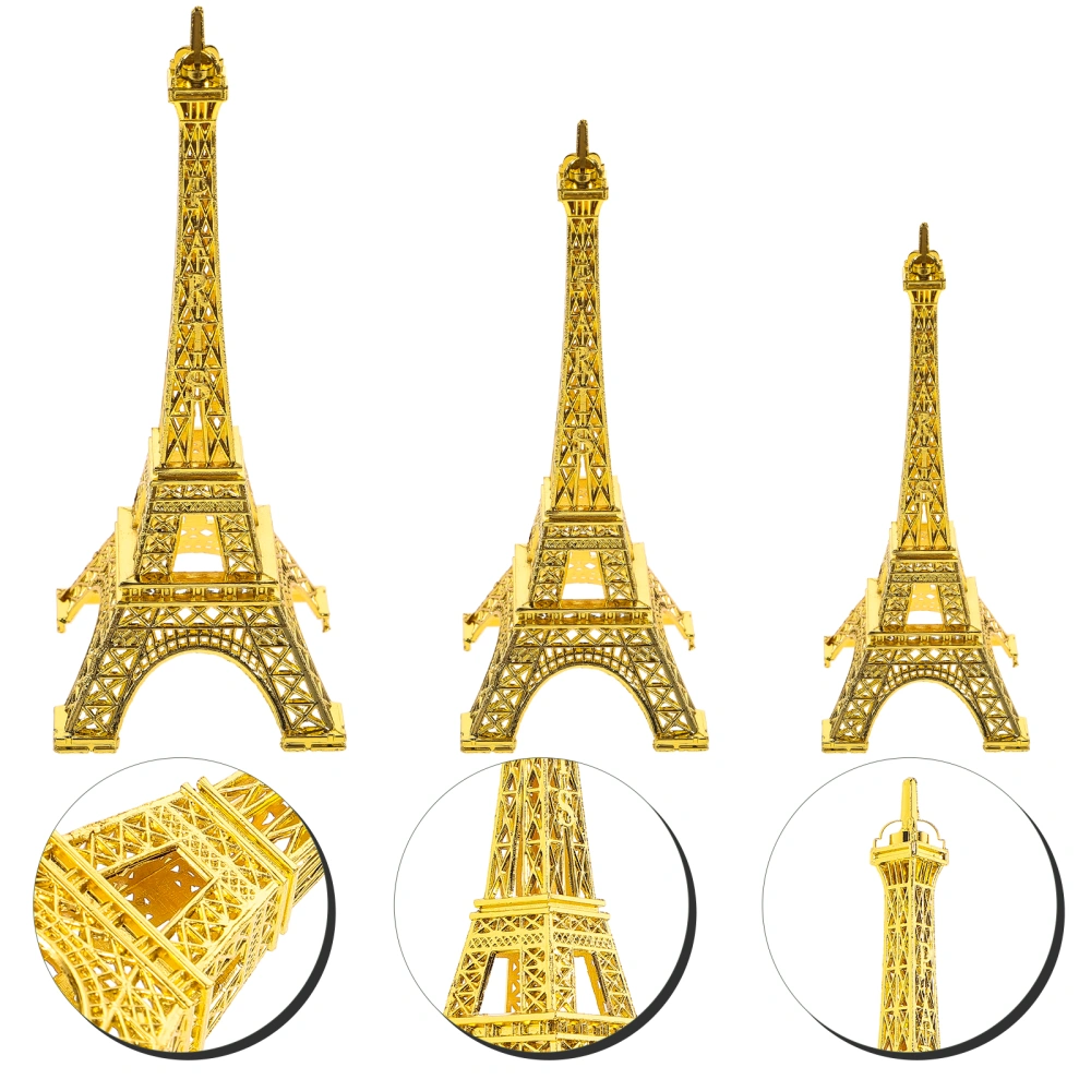 3pcs Iron Eiffel Tower Adornment Novel Desktop Decoration Home Table Ornaments