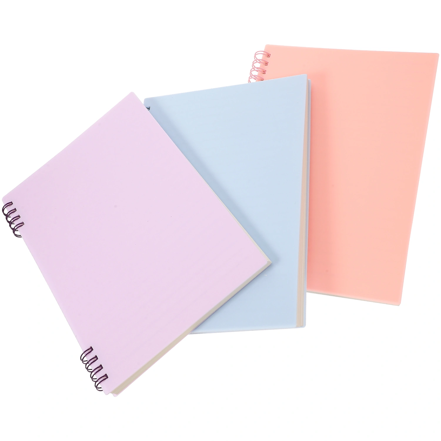 3Pcs Spiral Notebook Plastic Cover Notebook Portable Academic Notebooks Journal Notebook
