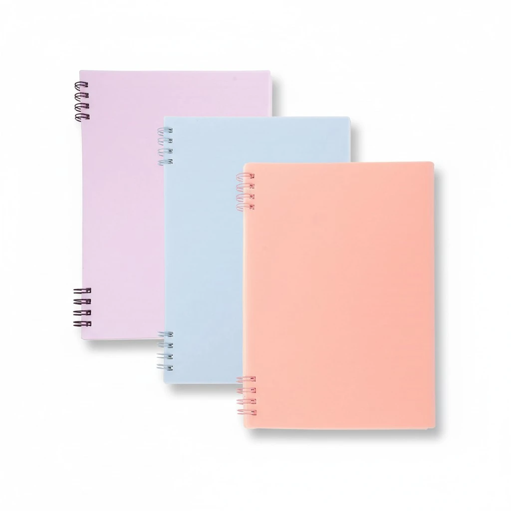3Pcs Spiral Notebook Plastic Cover Notebook Portable Academic Notebooks Journal Notebook