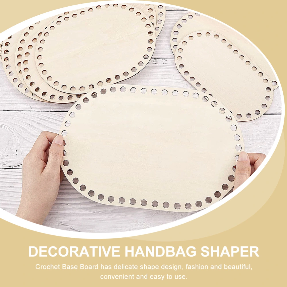 2Pcs Handicraft Wooden Base Convenient Bag Base Weaving Handbag Shaper Bottom Base Board