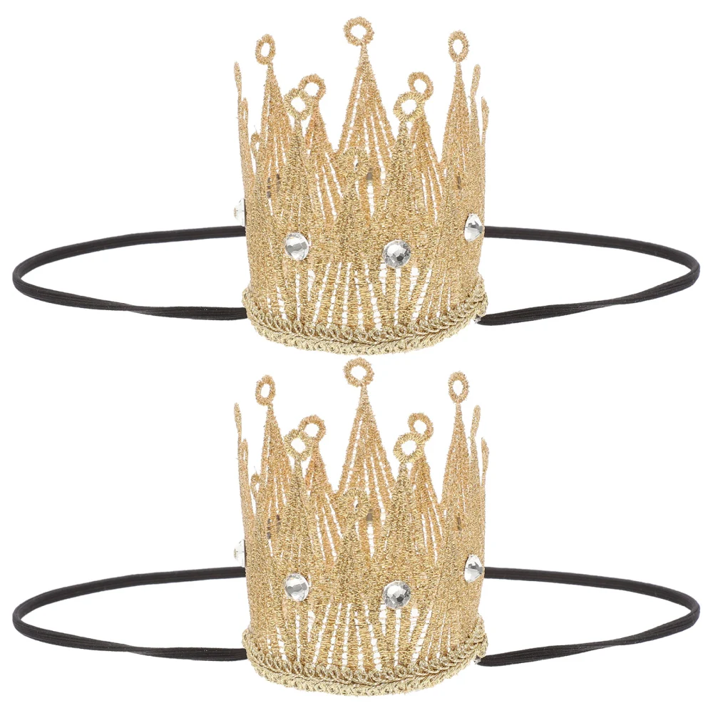 2Pcs Princess Performance Crown Cosplay Crown Birthday Crown for Kids Gift