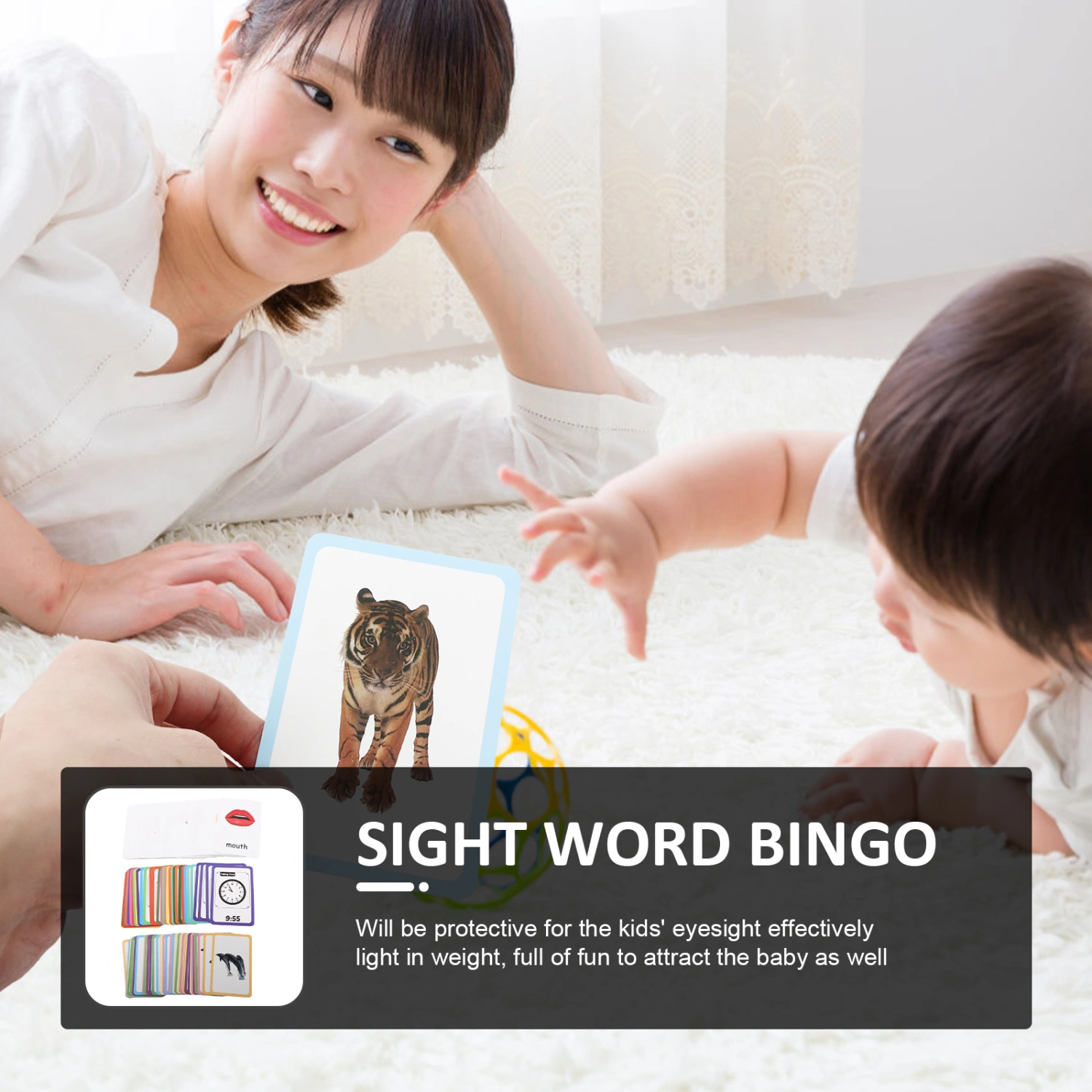 108Pcs Sight Word Flash Cards Kids Learning Flash Cards English Words Cognition Toys