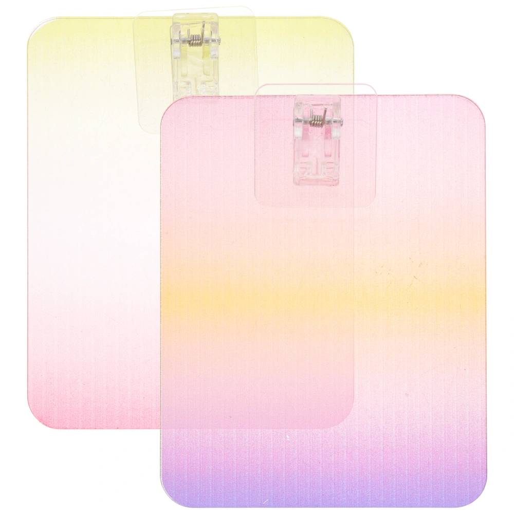 2pcs Multi-purpose Sketch Board Short Hand Clipboard Color Gradient Plastic Record Board for Meeting