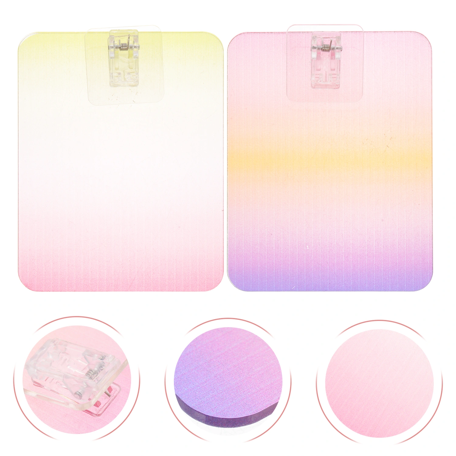 2pcs Multi-purpose Sketch Board Short Hand Clipboard Color Gradient Plastic Record Board for Meeting