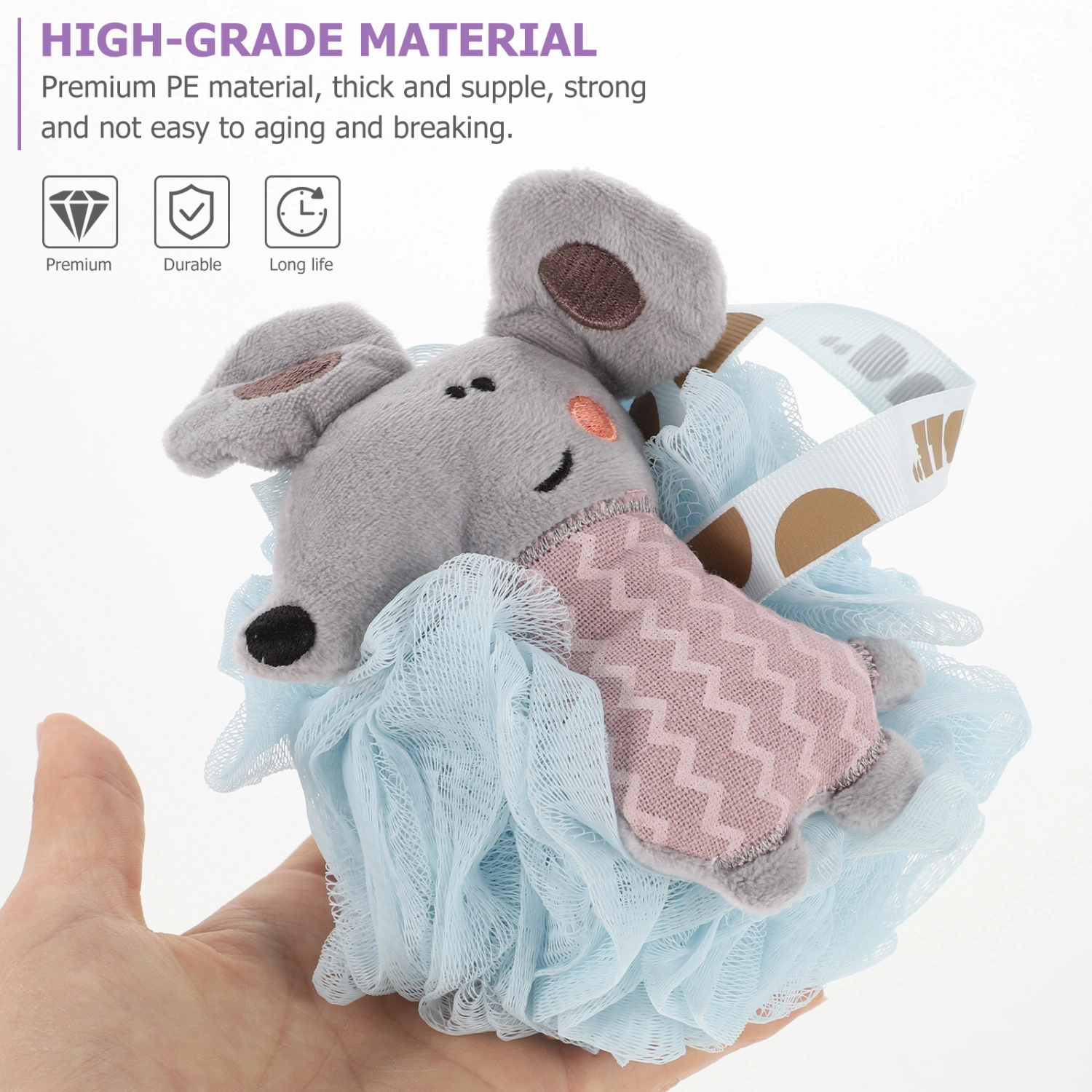 2pcs Shower Body Loofah Gentle Exfoliating Bath Loofahs Cartoon Body Scrubber