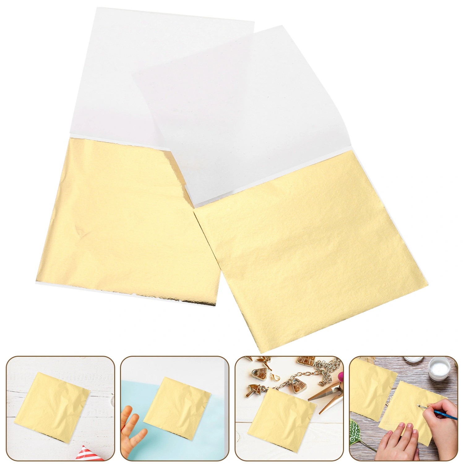 200 Sheets Gold Foil Sheets Decorative Imitation Gold Foil Sheets Arts Crafts Gold Foil Supplies