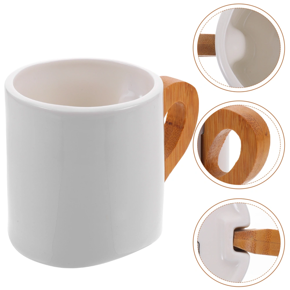 Large Ceramic Coffee Mug Tea Cup for Office and Home Decorative Mug with Bamboo Coaster