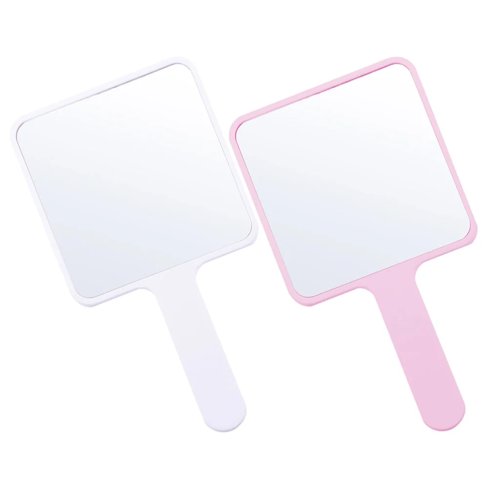 2Pcs Handheld Makeup Mirror Cosmetic Mirror Beauty Mirror for Women Hand Mirror