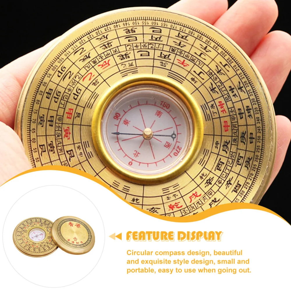 2pcs Small Compass Chinese Style Compass Vintage Compass Luo Pan Adornment