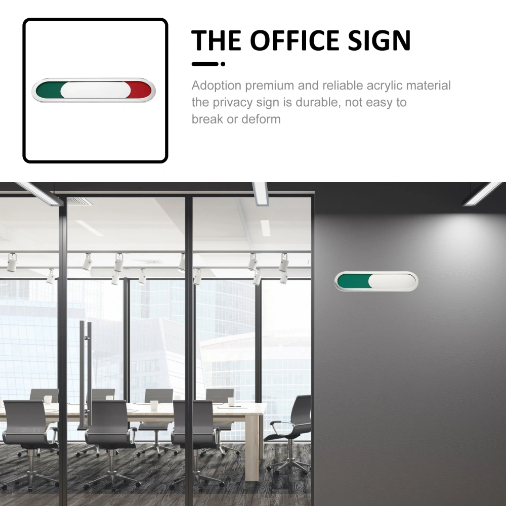 Office Privacy Sign Acrylic Door Sign Slide Door Indicator for Conference Room